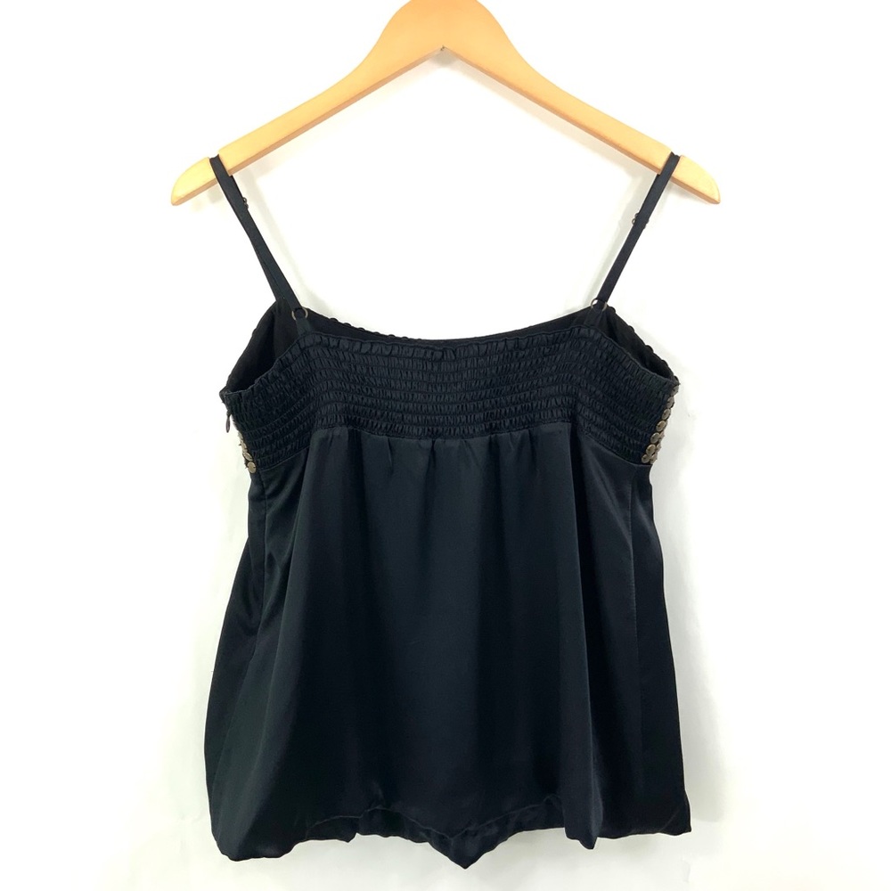 ♻️DONATED 2026♻️ GIANNI BINI Black Silk Camisole Tank Medium Size 8 Silk Tank - Picture 4 of 7